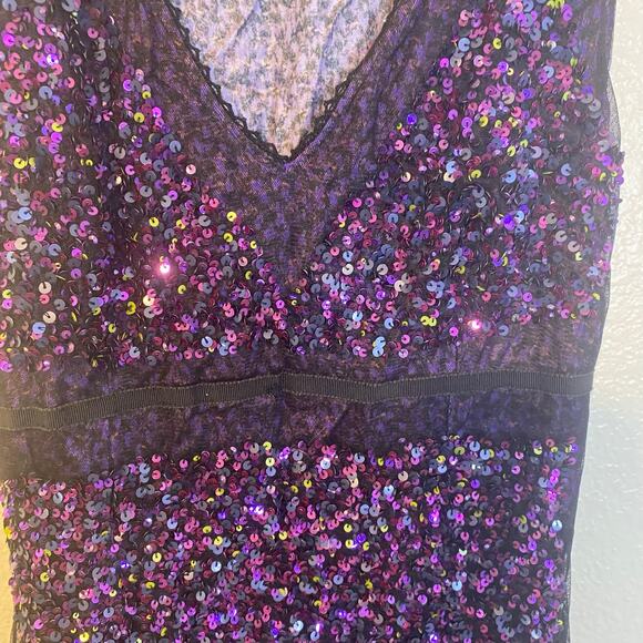 Gianfranco Ferre Vintage Purple Sequined Knee Length Dress EU 40 (US Size 8) - Picture 7 of 14